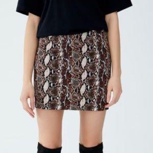 Pull&bear snake skin skirt